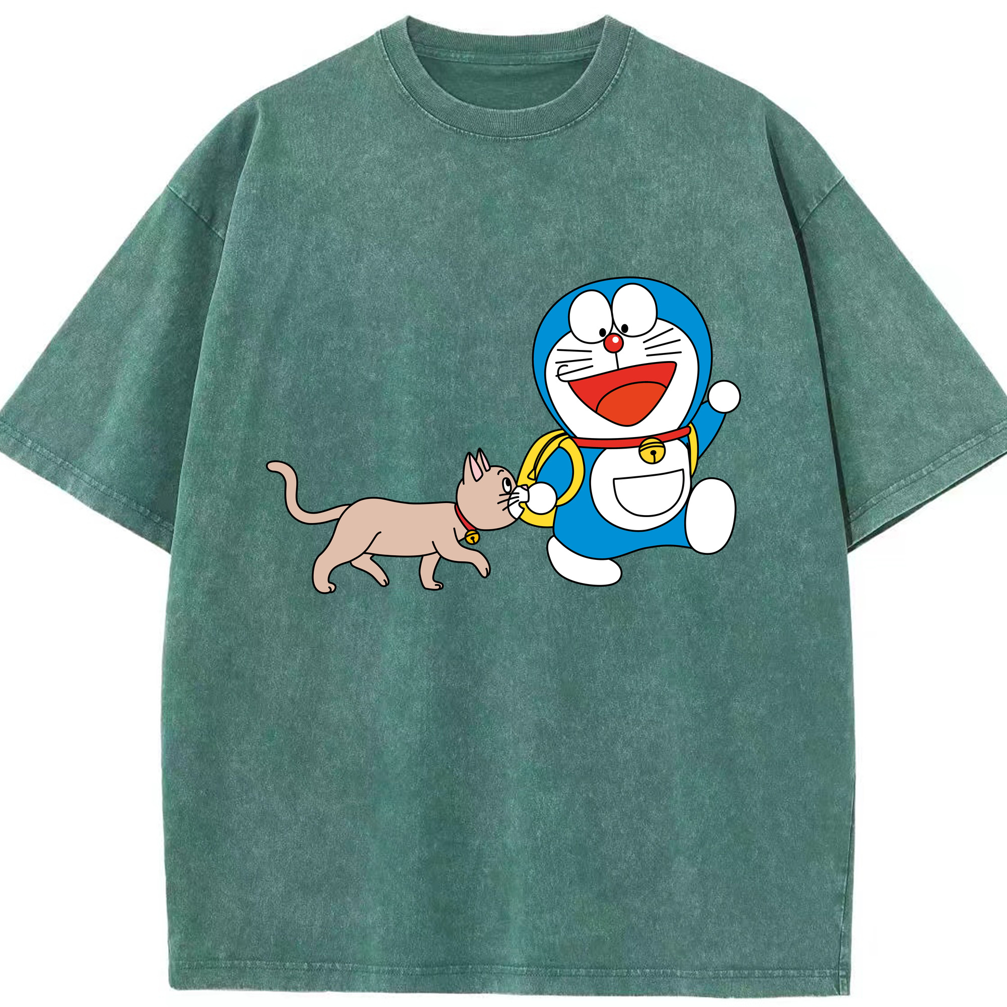 （画像用） ドラえもん Doraemon 綿100% ヴィンテージ風 半袖Tシャツ（フロントプリント）